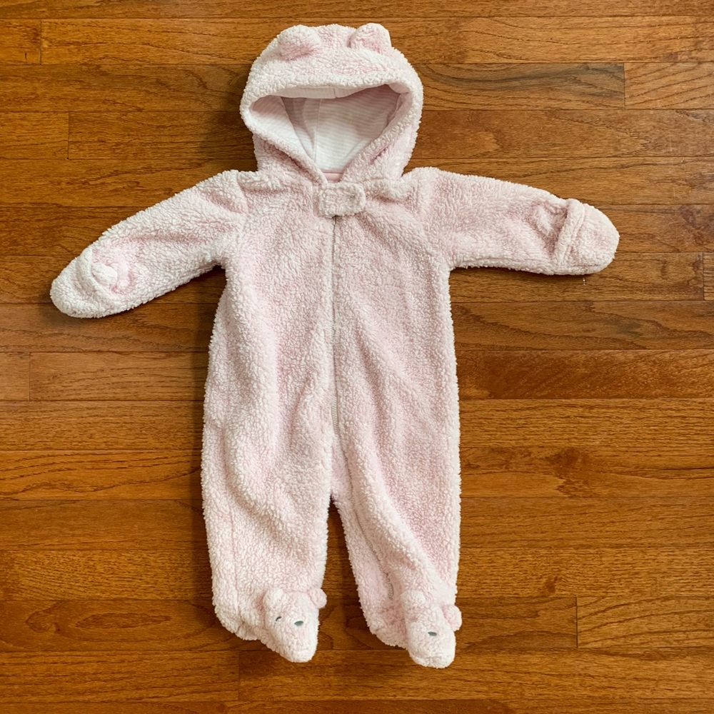 Baby girl coverall light pink